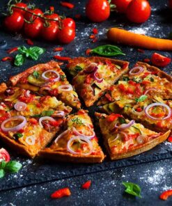 Pizza mit verschiedenen Belägen